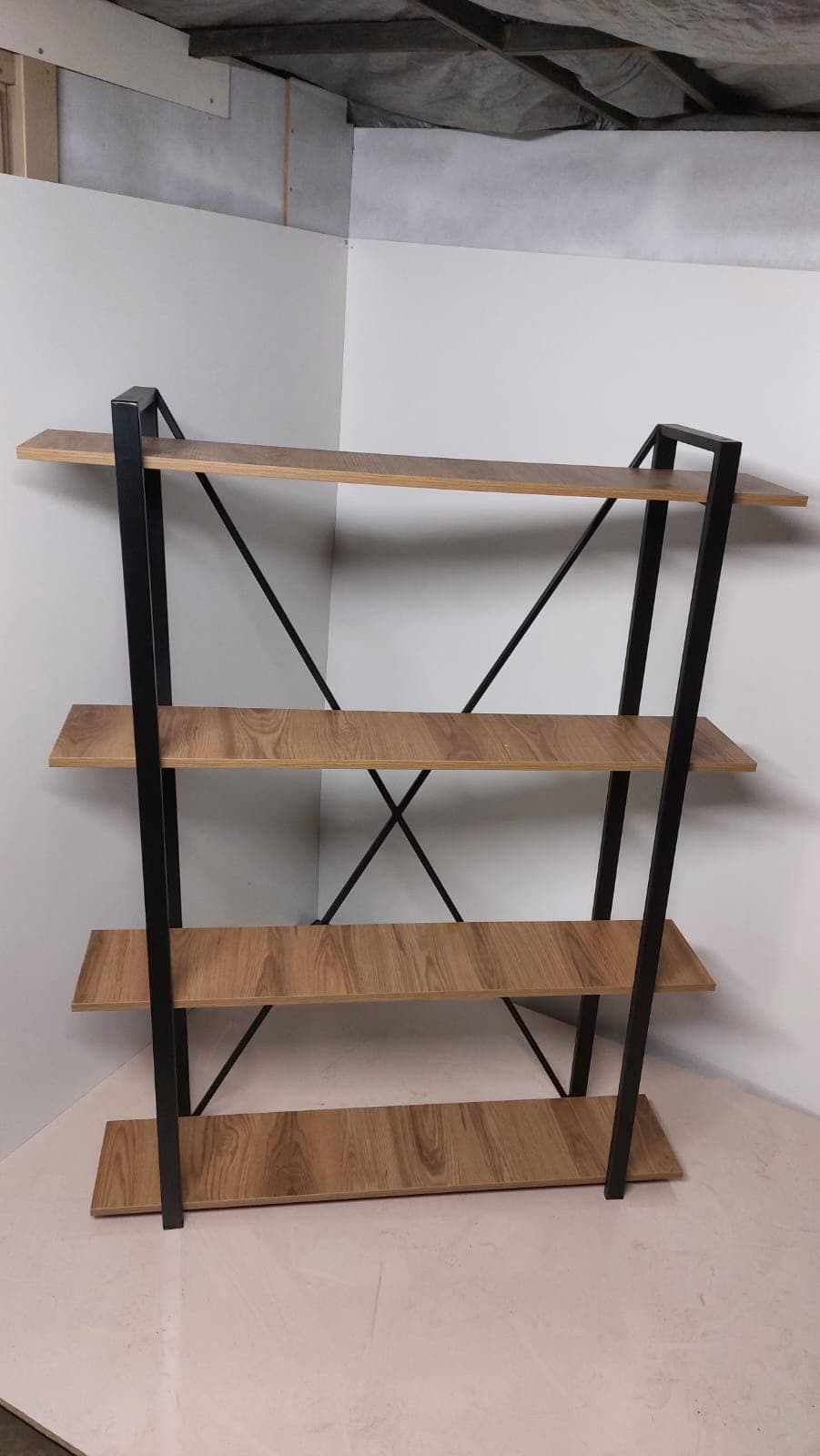 Cross-braced steel shelving