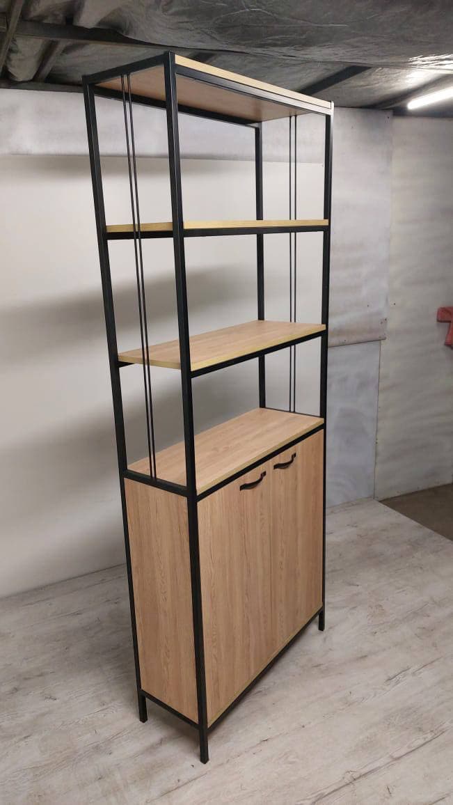 Steel-and-wood storage cabinet